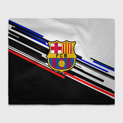 Плед флисовый Barcelona полосы текстура спорт, цвет: 3D-велсофт