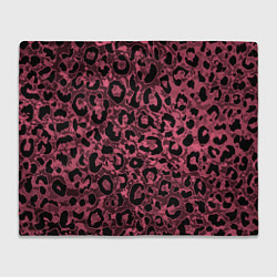 Плед флисовый Тёмный пыльно-розовый стилизация под леопарда, цвет: 3D-велсофт