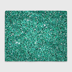 Плед флисовый Нефритовый зелёный текстура крошки крапинки, цвет: 3D-велсофт