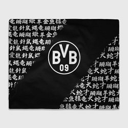 Плед флисовый Borussia китайские символы текстура, цвет: 3D-велсофт