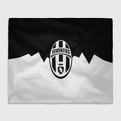 Плед флисовый Ювентус черно белая геометрия, цвет: 3D-велсофт