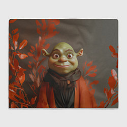 Плед флисовый Шрек и оранжевые листья, цвет: 3D-велсофт