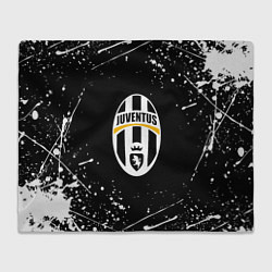Плед флисовый Juventus белые краски всплеск, цвет: 3D-велсофт