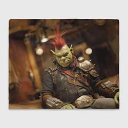 Плед флисовый Шрек панк в человеческом облике, цвет: 3D-велсофт