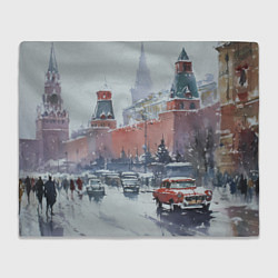 Плед флисовый Старинная Москва - новый год, цвет: 3D-велсофт