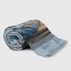 Плед флисовый Лошадка пьет кофе на подоконнике, цвет: 3D-велсофт — фото 2