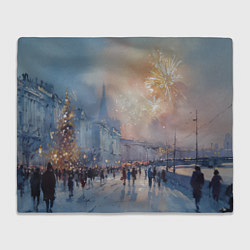 Плед флисовый Новогодняя Питерская атмосфера, цвет: 3D-велсофт