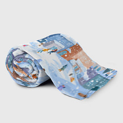 Плед флисовый Предновогодний день во дворе, цвет: 3D-велсофт — фото 2