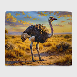 Плед флисовый Страус саванны, цвет: 3D-велсофт