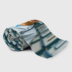 Плед флисовый Медицинская сестра с улыбкой, цвет: 3D-велсофт — фото 2