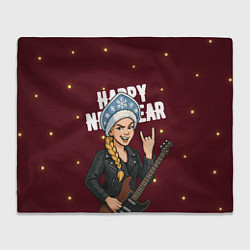 Плед флисовый Снегурочка рокерша, цвет: 3D-велсофт