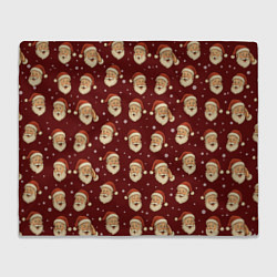 Плед флисовый Паттерн с Сантой, цвет: 3D-велсофт