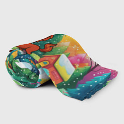 Плед флисовый Красная лошадка в очках подмигивает 2026, цвет: 3D-велсофт — фото 2