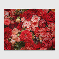 Плед флисовый Ассорти из цветов, цвет: 3D-велсофт