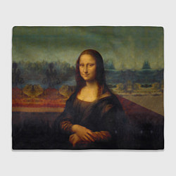 Плед флисовый Леонардо да Винчи - Мона Лиза, цвет: 3D-велсофт