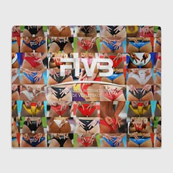 Плед флисовый Волейбол скрытые знаки FIVB, цвет: 3D-велсофт