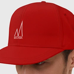 Кепка-снепбек Москва-белый логотип-2, цвет: красный