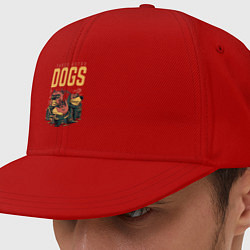 Кепка-снепбек Собаки космонавты, цвет: красный