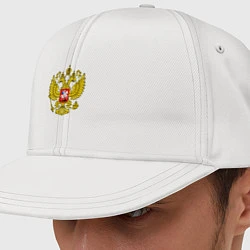 Кепка-снепбек Герб России - прозрачный фон, цвет: белый