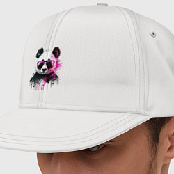 Кепка-снепбек Панда в розовых очках в стиле Арт, цвет: белый