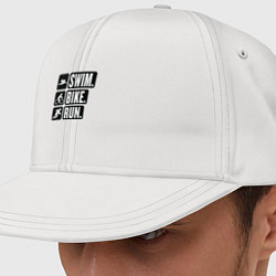 Кепка-снепбек Swim bike run, цвет: белый