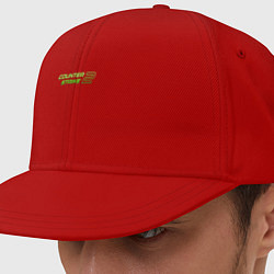 Кепка-снепбек Counter strike 2 green logo, цвет: красный