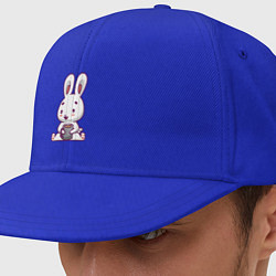Кепка-снепбек Кролик с кружкой, цвет: синий
