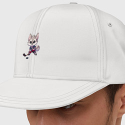 Кепка-снепбек Волчонок хоккейный форвард - нейроарт, цвет: белый