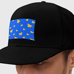 Кепка-снепбек Желтый самолетик, цвет: черный
