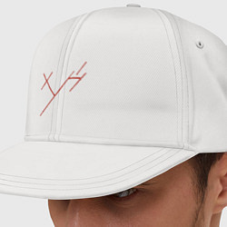 Кепка-снепбек Три буквы: красные, цвет: белый