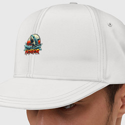 Кепка-снепбек Акула сёрфер - ужас, цвет: белый