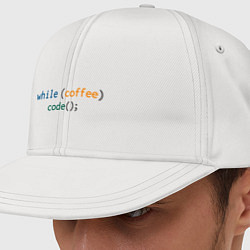 Кепка-снепбек Пока есть кофе - кодим, цвет: белый