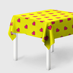 Скатерть для стола 8 bit yellow love, цвет: 3D-принт — фото 2