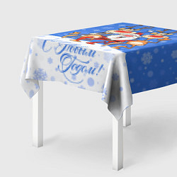 Скатерть для стола Санта Клаус с оленями цвета 3D-принт — фото 2