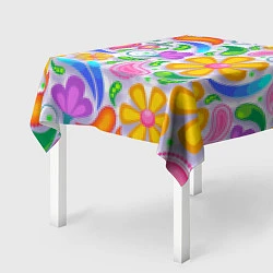 Скатерть для стола Абстракция и цветы, цвет: 3D-принт — фото 2