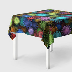 Скатерть для стола Разноцветные вирусы, цвет: 3D-принт — фото 2