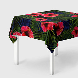Скатерть для стола Тропические цветы и листья, цвет: 3D-принт — фото 2