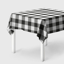 Скатерть для стола Черно-белая клетка, цвет: 3D-принт — фото 2