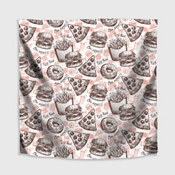 Скатерть для стола Фастфуд Fast food, цвет: 3D-принт