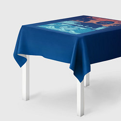 Скатерть для стола Медведь на серфинге, цвет: 3D-принт — фото 2