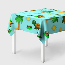 Скатерть для стола Черепашки и пальмы, цвет: 3D-принт — фото 2