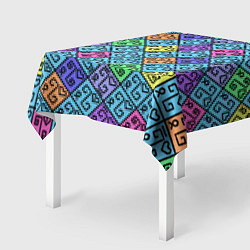 Скатерть для стола Неоновый яркий абстрактный узо, цвет: 3D-принт — фото 2