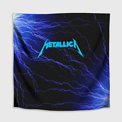 Скатерть для стола METALLICA BLUE FLASH МЕТАЛЛИКА СИНИЕ МОЛНИИ, цвет: 3D-принт