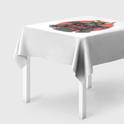 Скатерть для стола Красный Шлем Самурая, цвет: 3D-принт — фото 2