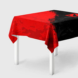 Скатерть для стола DOTA 2 RED LOGO, БРЫЗГИ КРАСОК, цвет: 3D-принт — фото 2