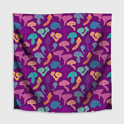 Скатерть для стола Психоделические грибы паттерн, цвет: 3D-принт