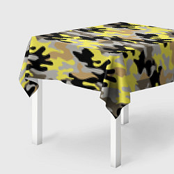 Скатерть для стола Желтый, Черный, Серый, Модный камуфляж, цвет: 3D-принт — фото 2