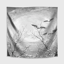 Скатерть для стола Ночь Луна Летучая мышь, цвет: 3D-принт