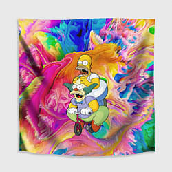 Скатерть для стола Гомер Симпсон и клоун Красти едут на детском велос, цвет: 3D-принт