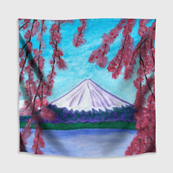 Скатерть для стола Цветение сакуры Фудзияма, цвет: 3D-принт